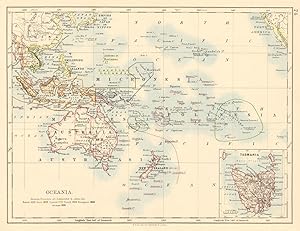 Oceania; Inset map of Tasmania