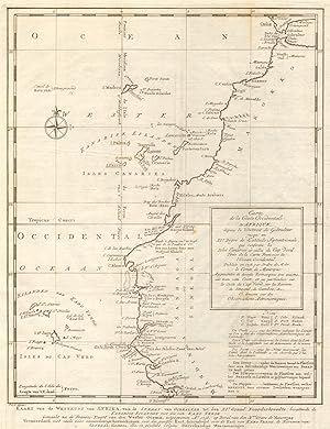 Carte de la Côte Occidentale dAfrique, depuis le Détroit de Gibraltar, jusqu'au Xle. degré de La...