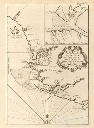 Carte de la Coste et Pays voisins des Rivieres de Sierra Leona & Scherbro [Map of the coast and t...