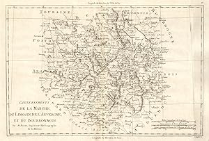 Imagen del vendedor de Gouvernements de la Marche, du Limosin, de I Auvergne et du Bourbonnois [The Provinces of La Marche, Limousin, Auvergne and Bourbonnais] a la venta por Antiqua Print Gallery