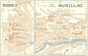 Bild des Verkufers fr Rodez; Aurillac zum Verkauf von Antiqua Print Gallery