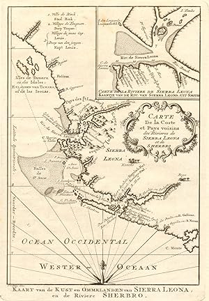 Carte de la Coste et Pays voisins des Rivières de Sierra-Léona & Scherbro [Map of the coast and t...