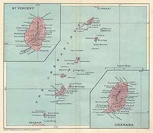 The Grenadines; Inset maps of St. Vincent; Grenada