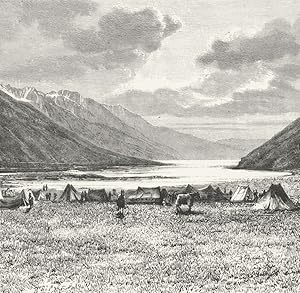 Fig. 9 Lake Pang-Kong: Encampment of the English Expedition of 1871