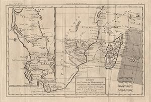 Carte du Canal de Mosambique, contenant l'Isle de Madagascar avec les Côtes d'Afrique depuis le C...