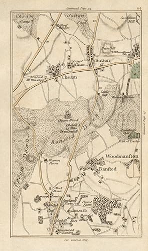 [Map section 44] This antique map section contains all or part of the following modern suburbs/to...