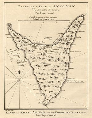 Carte de llsle dAnjouan, une des lsles de Comorre, par le Capitaine Cornwal [Map of Anjouan, on...