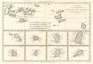 Cartes de supplément pour les Isles Antilles // Isles Vierges // Isle St Christophe // Isle Antig...