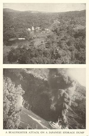 Seller image for A Beaufighter attack on a Japanese storage dump for sale by Antiqua Print Gallery