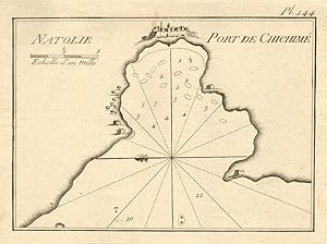 Port de Chichimé (Natolie) [Map of the port and harbour of Cesme in the Chios Strait]