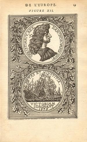 Image du vendeur pour Christian V Rex Dan. Nor. Vand: Got: Pietas et Iustitia. Victoriam Coronant 1676 - De L'Europe mis en vente par Antiqua Print Gallery