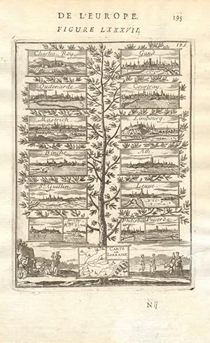 Carte de Lorraine; Charles-Roy; Gand; Oudenarde; Courtray; Mastrich; Limbourg; Binche; Athe; St G...