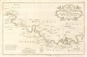Carte du cours de la Rivière de Gambra ou Gambie, depuis Eropina jusquà Barakonda par le Capite....