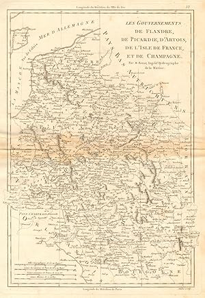 Seller image for Gouvernements de Flandre, de Picardie, d Artois, de l Isle de France et de Champagne [The Provinces of Flanders, Picardy, Artois, Ile de France and Champagne] for sale by Antiqua Print Gallery