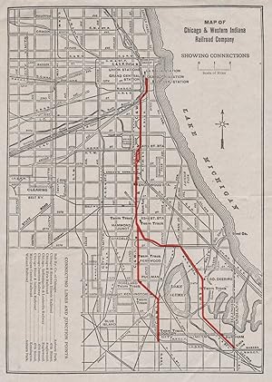 Map of Chicago & Western Indiana Railroad Company showing connections
