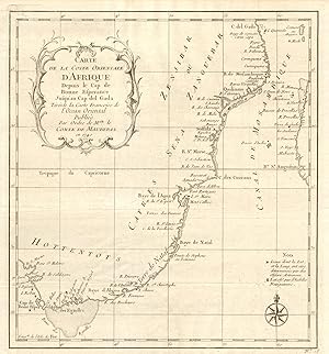 Carte de la Coste Orientale dAfrique, depuis le Cap de Bonne Esperance jusquau Cap del Gada, Ti...