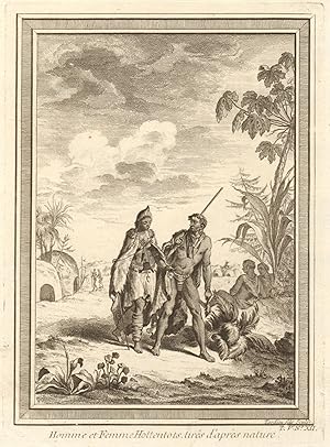 Bild des Verkufers fr Homme et Femme Hottentots tirs d aprs Nature [Khoikhoi man and woman] zum Verkauf von Antiqua Print Gallery