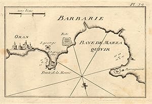 Imagen del vendedor de Oran - Baye de Marza Quivir (Barbarie) [Plan of Oran, Mers El Kebir, Ain el Turk, and the Baie des Aiguades, Algeria] a la venta por Antiqua Print Gallery