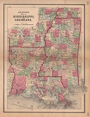 J. H. Colton's map of Mississippi and Louisiana