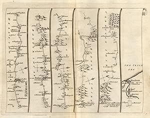 Image du vendeur pour [Plate #3: The road via Leominster - Kingsland - Presteigne - Rhayader - Aberystwyth] - [The Road from London to Aberistwith on the Sea Coast in Cardiganshire, wherein are included the roads both to Oxford and Worcester actually surveyed] mis en vente par Antiqua Print Gallery