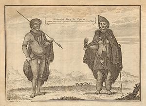 Hottentot man and woman, taken from an original painting, drawn from ye life [at the Cape]