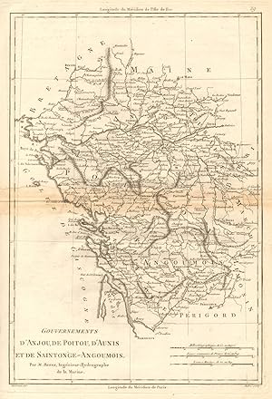 Image du vendeur pour Gouvernements d Anjou, de Poitou, d Aunis, et de Saintonge-Angoumois [The Provinces of Anjou, Poitou, Aunis, and Saintonge-Angoumois] mis en vente par Antiqua Print Gallery