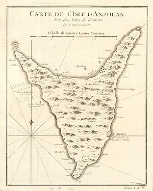 Carte de llsle dAnjouan, une des lsles de Comore, par le Capitaine Cornwal [Map of Anjouan, one...