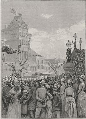 The " Eight Hours a Day" Procession passing the Town Hall