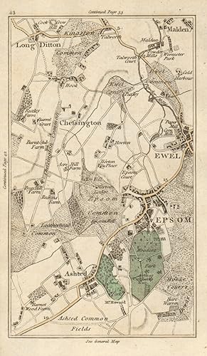 [Map section 43] This antique map section contains all or part of the following modern suburbs/to...