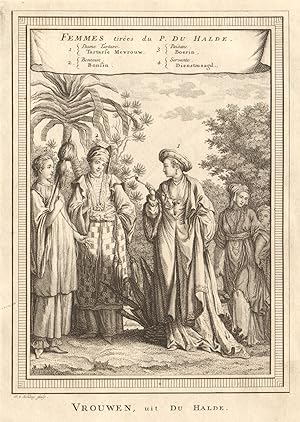 Femmes, tirées du P. du Halde. Dame Tartare; Bonzesse; Paisane; Servante [Women, taken from du Ha...