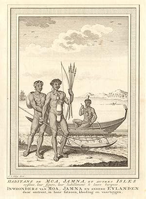 Habitans de Moa, Jamna, & autres Isles voisines, leur figure, leur habillement & leurs barques [I...