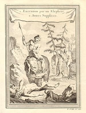 1. Exécution par un Eléphant, 2. Autres Supplices [1. Execution by an elephant, 2. Other methods ...