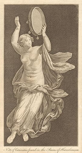 No 13. [but Plate XIV] of curiosities found in the ruins of Herculaneum [a young female playing o...