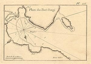 Plan du Port Siagi [Map of the port of Sigacik with the islet of Esek Adasi, Izmir province]