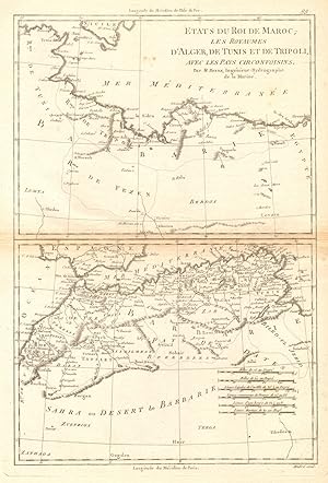 États du Roi de Maroc, les Royaumes dAlger, de Tunis et de Tripoli, avec les Pays circonvoisins ...
