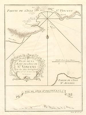 Plan de la Baye de IIsle de St. Vincent, une des Isles du Cap-Verd // Vue de l'Isle St. Vincent ...