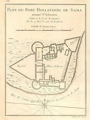 Plan du Fort Hollandois de Sama. Nommé St. Sebastien Situé à la Coste de Guinée par les 4 Deg 35 ...
