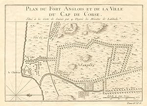 Plan du Fort Anglois et de la ville du Cap de Corse, situé à la Coste de Guinée par 4. degrés 50....