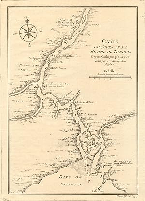 Carte du cours de la Rivière de Tonquin depuis Cacho jusqu'à la Mer [Map of the Red River from Ha...