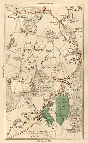 [Map section 43] This antique map section contains all or part of the following modern suburbs/to...