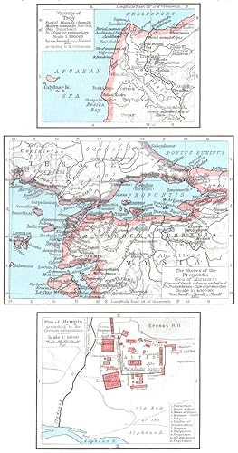 Vicinity of Troy; The Shores of the Propontis (Sea of Marmora); Plan of Olympia according to the ...