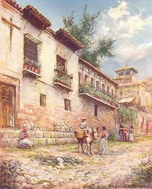 Seller image for Granada-Old Houses, Cuesta del Pescado for sale by Antiqua Print Gallery