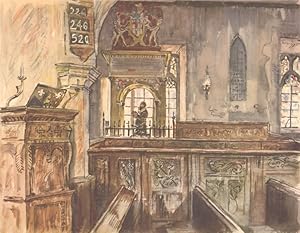 Immagine del venditore per Pew and Monument, St. Mary's, Lydiard Tregoze venduto da Antiqua Print Gallery