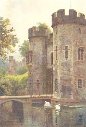 Imagen del vendedor de The Palace gatehouse and Drawbridge, Wells a la venta por Antiqua Print Gallery