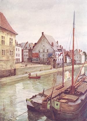 Imagen del vendedor de The river Sambre seen from the Pont de Sambre, Namur a la venta por Antiqua Print Gallery