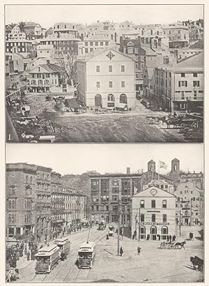 Providence; 1. Market Square, 1844; 2. Market Square1903