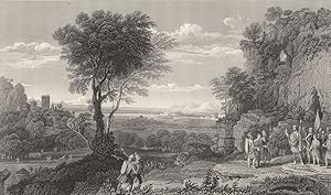 LANDSCAPE WITH SINON BROUGHT PRISONER TO PRIAM - from the original picture by Claude Lorraine in ...