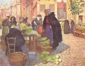 Imagen del vendedor de Vegetable market, Bruges a la venta por Antiqua Print Gallery