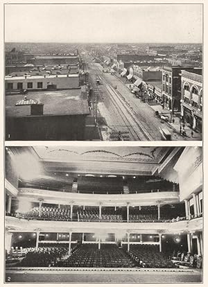 1. Birdseye view of Oklahoma City; 2. Interior view of Overholser's Opera House, Oklahoma City