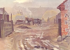 Bild des Verkufers fr [No caption is printed; the picture is titled 'Winter morning in the Farmyard, West Runton, Norfolk'] zum Verkauf von Antiqua Print Gallery